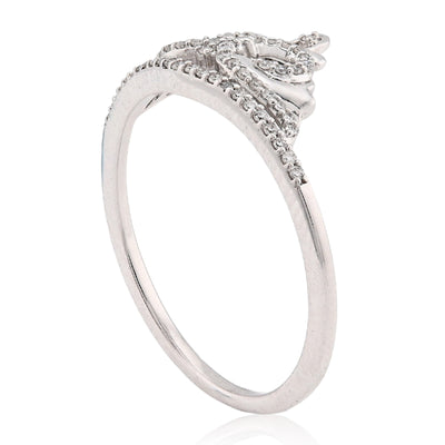 925 WS 0.10CT Natural Diamond Princess Crown Women Band RING - Elite Jewelers - Rings