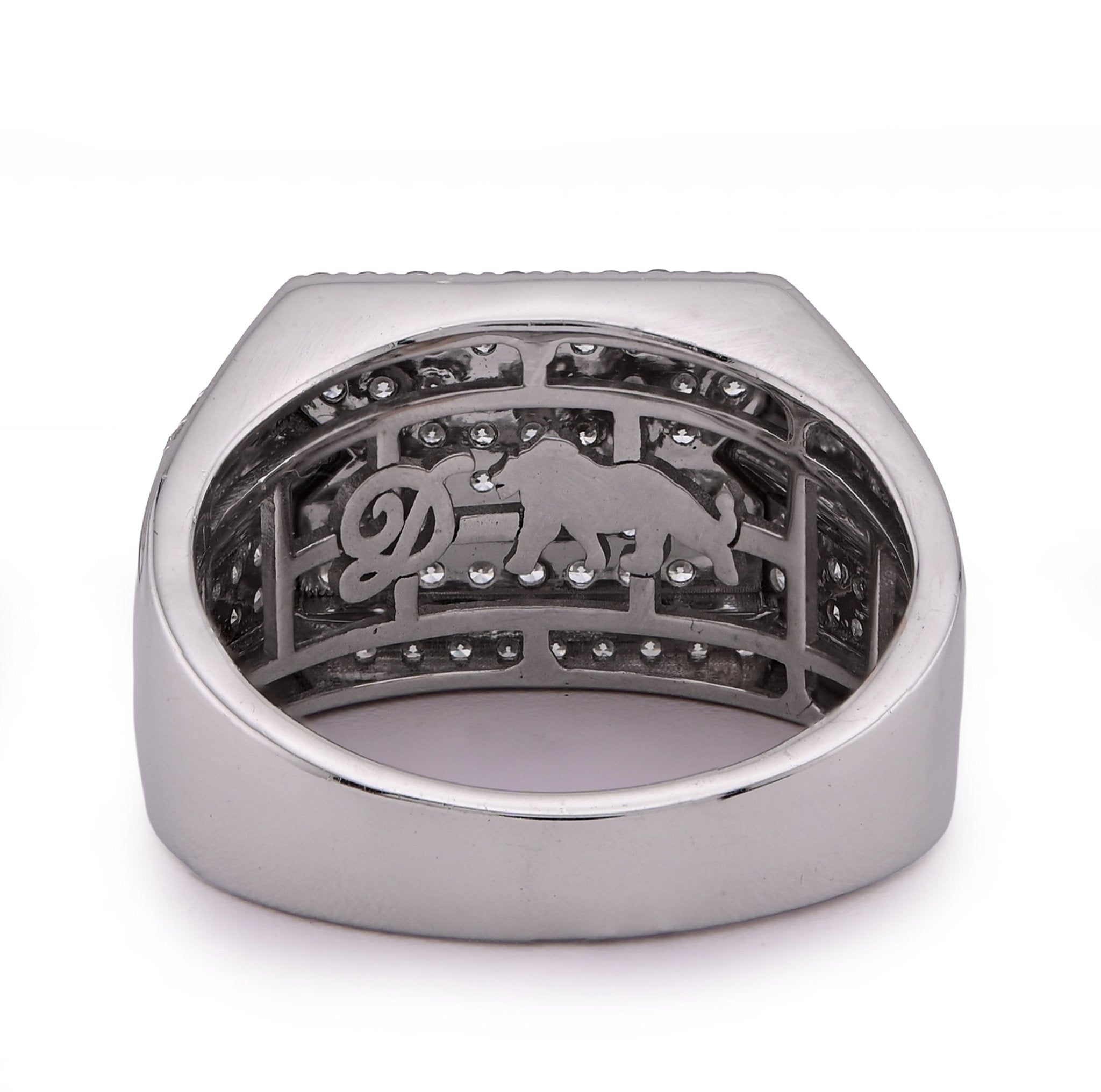 925 WS 1.18CT Men Rectangle Diamond Cut Lab Diamond Pinky Ring - Elite Jewelers - Rings