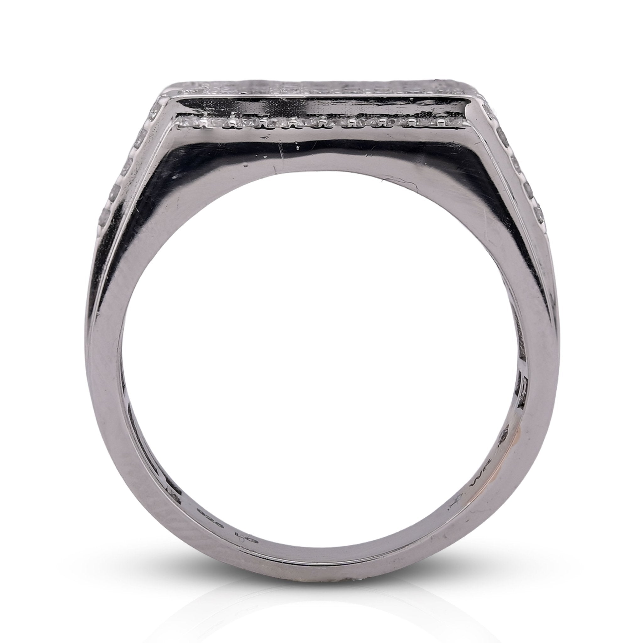 925 WS 1.18CT Men Rectangle Diamond Cut Lab Diamond Pinky Ring - Elite Jewelers - Rings