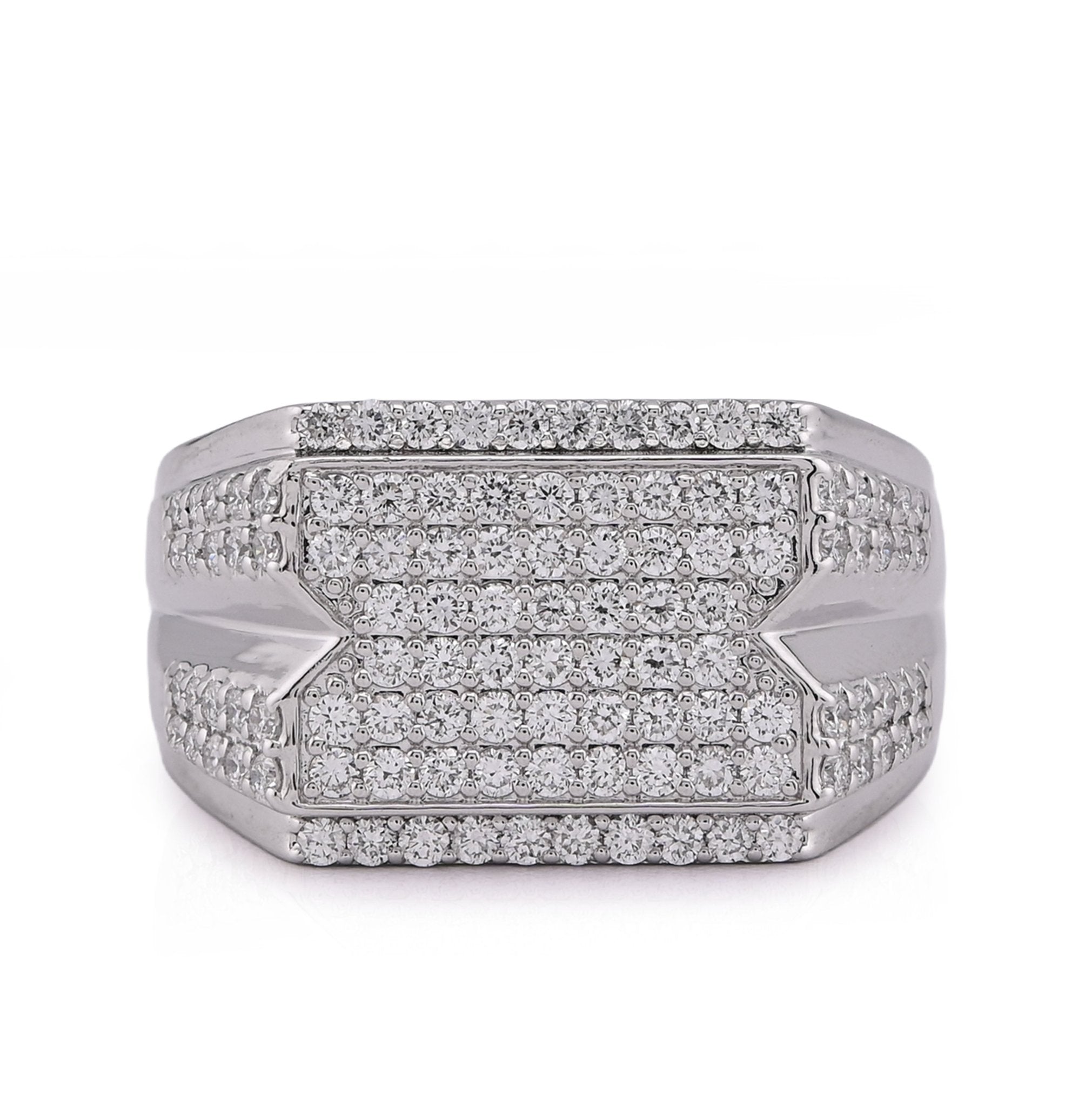 925 WS 1.18CT Men Rectangle Diamond Cut Lab Diamond Pinky Ring - Elite Jewelers - Rings