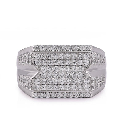 925 WS 1.18CT Men Rectangle Diamond Cut Lab Diamond Pinky Ring - Elite Jewelers - Rings