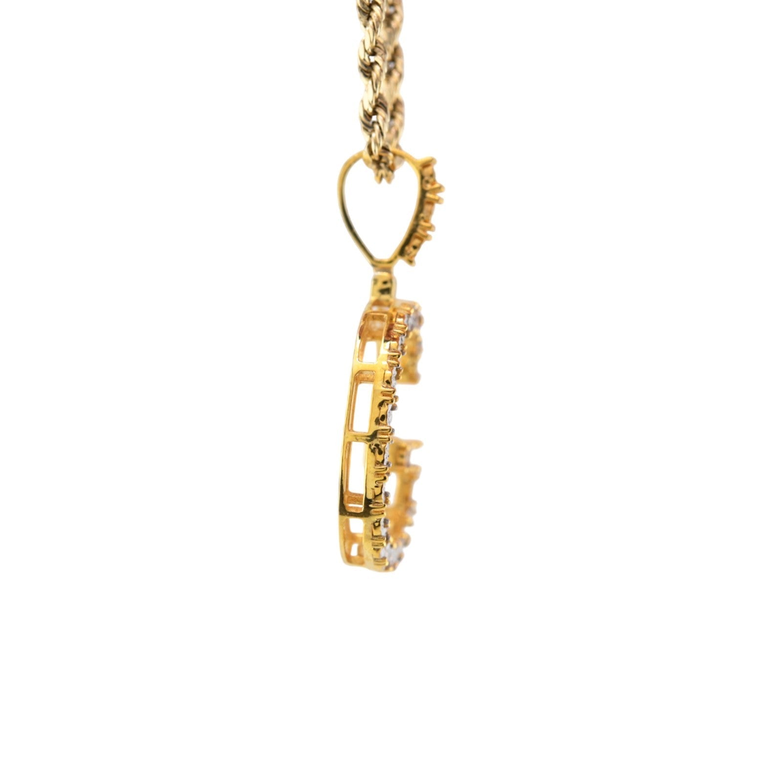 925 Yellow Natural 0.15 CTW Diamond Initial Alphabet "G" Pendant 2g Unisex Charm - Elite Jewelers - Charms & Pendants
