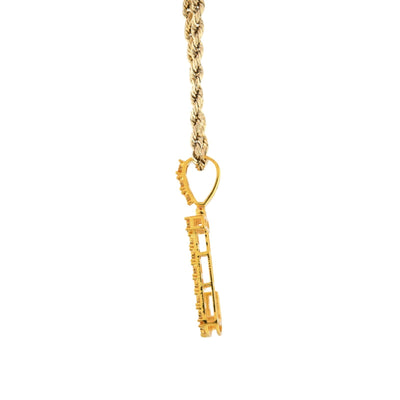925 Yellow Natural 0.15 CTW Diamond Initial Alphabet "J" Pendant 2g Unisex Charm - Elite Jewelers - Charms & Pendants