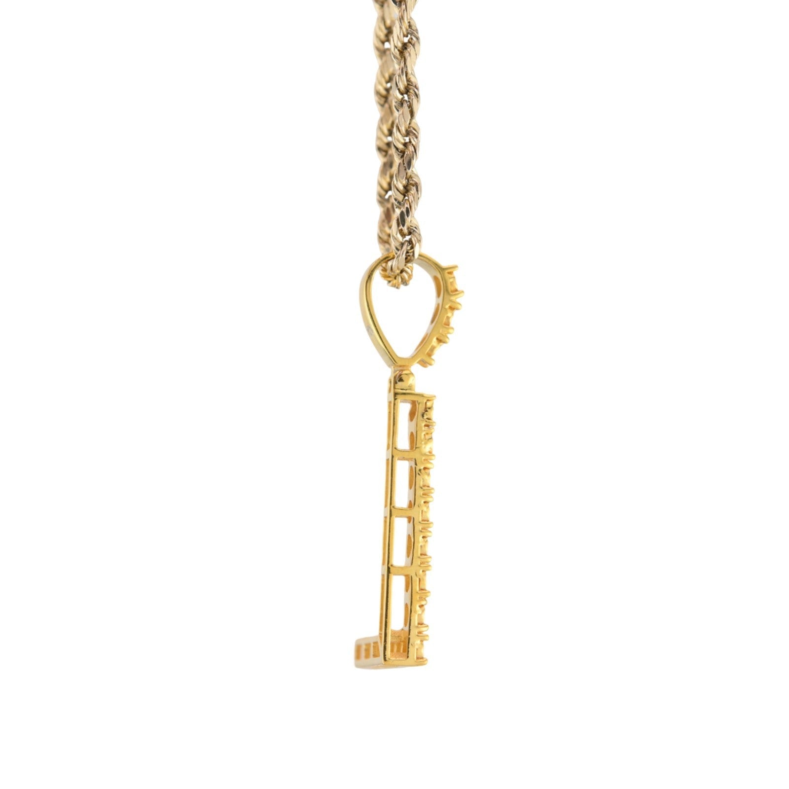 925 Yellow Natural 0.15 CTW Diamond Initial Alphabet "L" Pendant 2g Unisex Charm - Elite Jewelers - Charms & Pendants