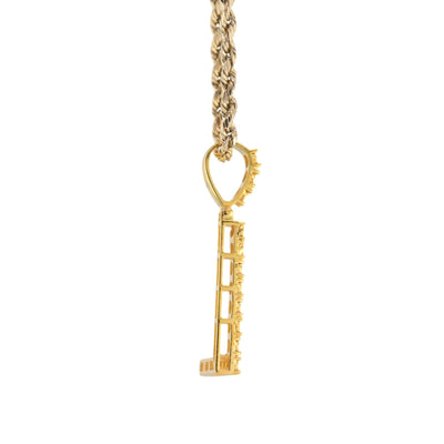 925 Yellow Natural 0.15 CTW Diamond Initial Alphabet "L" Pendant 2g Unisex Charm - Elite Jewelers - Charms & Pendants