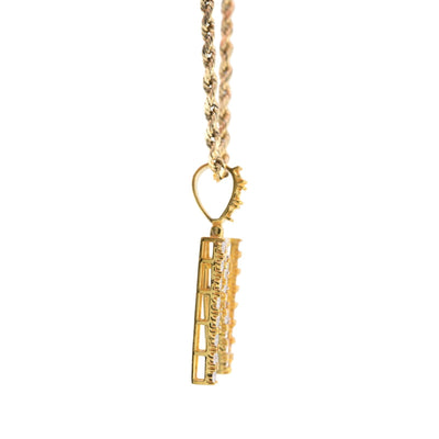 925 Yellow Natural 0.15 CTW Diamond Initial Alphabet "N" Pendant 2g Unisex Charm - Elite Jewelers - Charms & Pendants