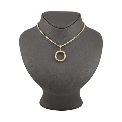 925 Yellow Natural 0.15 CTW Diamond Initial Alphabet "O" Pendant 2g Unisex Charm - Elite Jewelers - Charms & Pendants