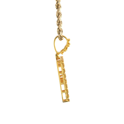 925 Yellow Natural 0.15 CTW Diamond Initial Alphabet "P" Pendant 2g Unisex Charm - Elite Jewelers - Charms & Pendants