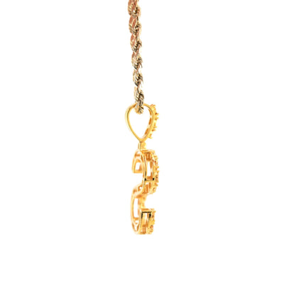 925 Yellow Natural 0.15 CTW Diamond Initial Alphabet "S" Pendant 2g Unisex Charm - Elite Jewelers - Charms & Pendants