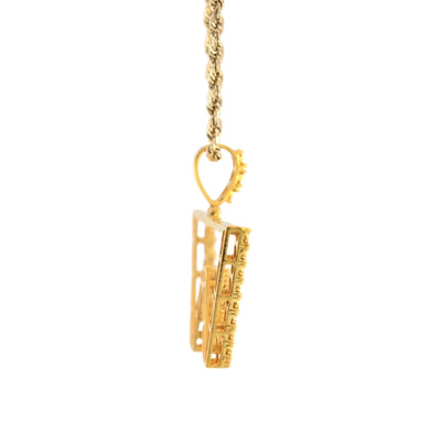 925 Yellow Natural 0.15 CTW Diamond Initial Alphabet "W" Pendant 2g Unisex Charm - Elite Jewelers - Charms & Pendants
