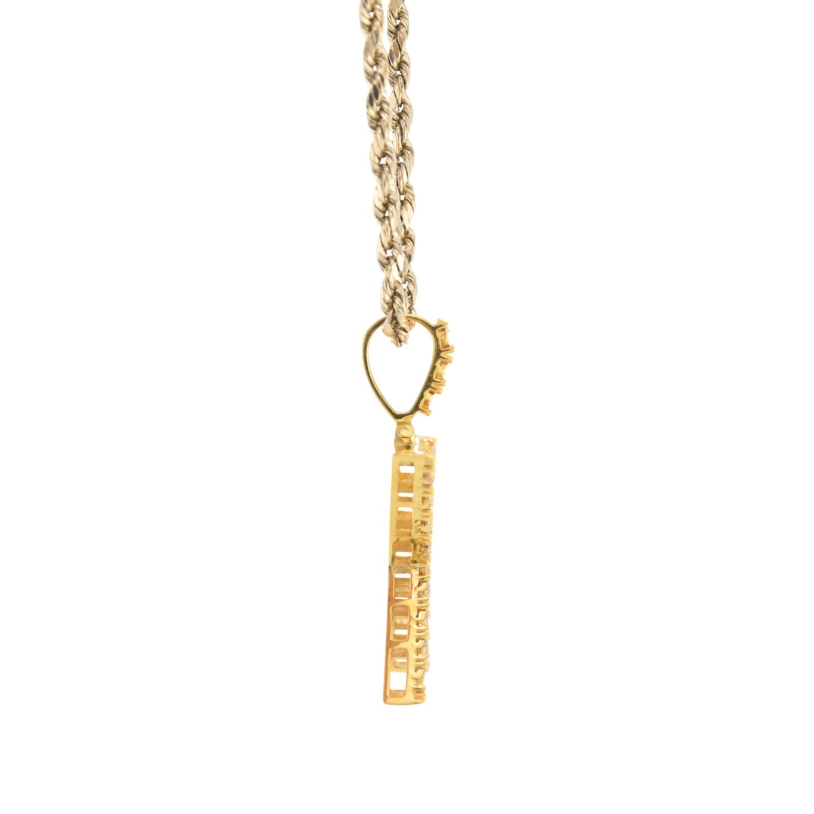 925 Yellow Natural 0.15 CTW Diamond Initial Alphabet "X" Pendant 2g Unisex Charm - Elite Jewelers - Charms & Pendants