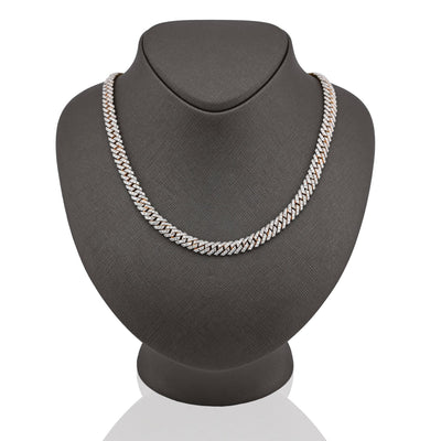 925 Yellow Silver 12.87CT 8MM Lab Diamond Snake Cuban Link Chain 21" Necklace - Elite Jewelers - Necklaces