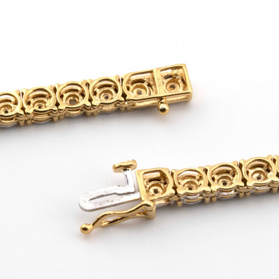 925 Yellow Silver Tennis Chain Natural Diamonds 22 Inches 2.50 Ctw - Elite Jewelers - Necklaces & Chains