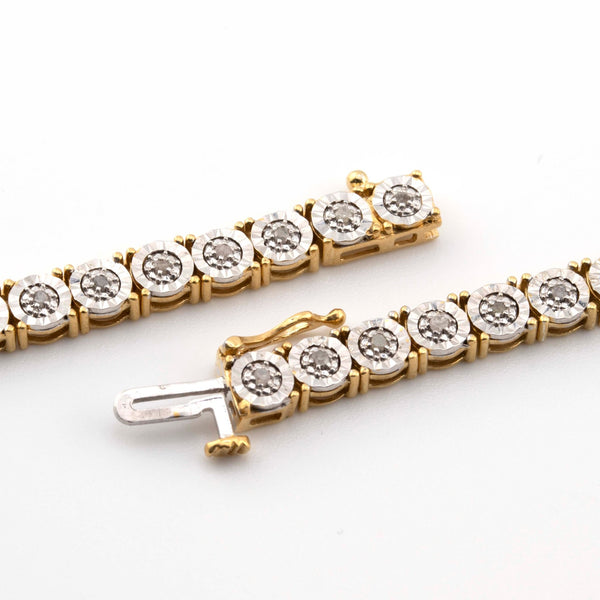 925 Yellow Silver Tennis Chain Natural Diamonds 22 Inches 2.50 Ctw - Elite Jewelers - Necklaces & Chains