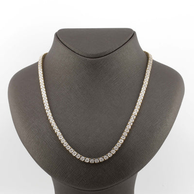 925 Yellow Silver Tennis Chain Natural Diamonds 22 Inches 2.50 Ctw - Elite Jewelers - Necklaces & Chains