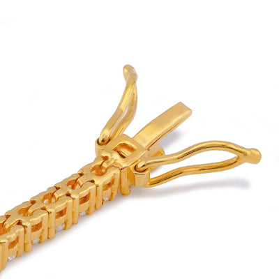 925 Yellow SS 4.30CT 7 Pointer Lab Diamond Tennis Bracelet 7" - Elite Jewelers-Bracelets