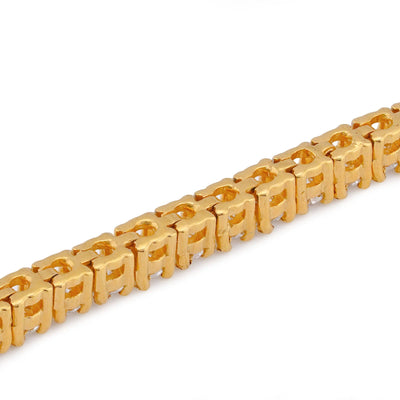 925 Yellow SS 4.30CT 7 Pointer Lab Diamond Tennis Bracelet 7" - Elite Jewelers-Bracelets
