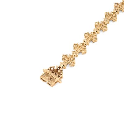 9.4MM 10k Yellow Gold 14gms 3.5CTW Natural Diamond Cross Link Bracelet 8 Inches - Elite Jewelers - Bracelets