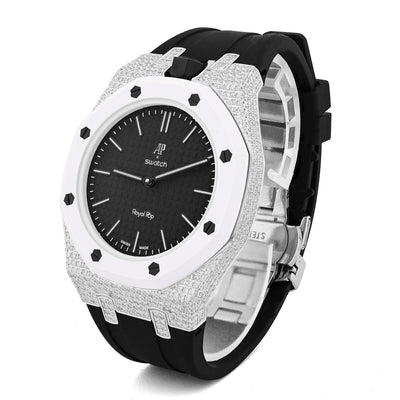 AP x Swatch Royal Pop Natural Diamond Band Black/White Watch Ocho Negro