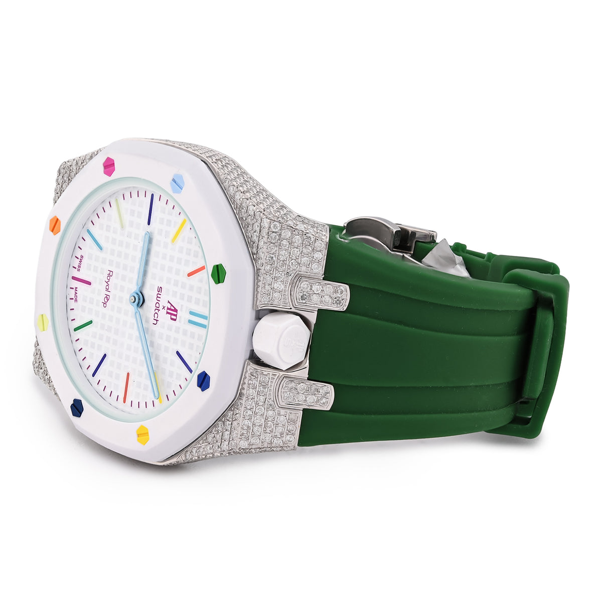 AP x Swatch Royal Pop Natural Diamond Band White Watch Huit Blanc