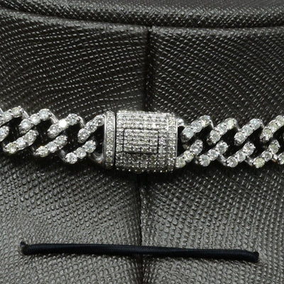 9MM 10k White Gold 18CTW Natural Diamond Cuban Chain 54.1g 22 Inches Necklace - Elite Jewelers - Necklaces & Chains