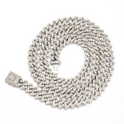 9MM 10k White Gold 18CTW Natural Diamond Cuban Chain 54.1g 22 Inches Necklace - Elite Jewelers - Necklaces & Chains
