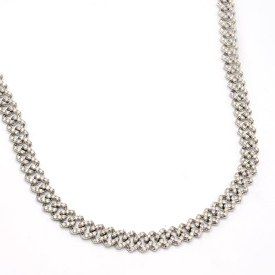 9MM 10k White Gold 18CTW Natural Diamond Cuban Chain 54.1g 22 Inches Necklace - Elite Jewelers - Necklaces & Chains