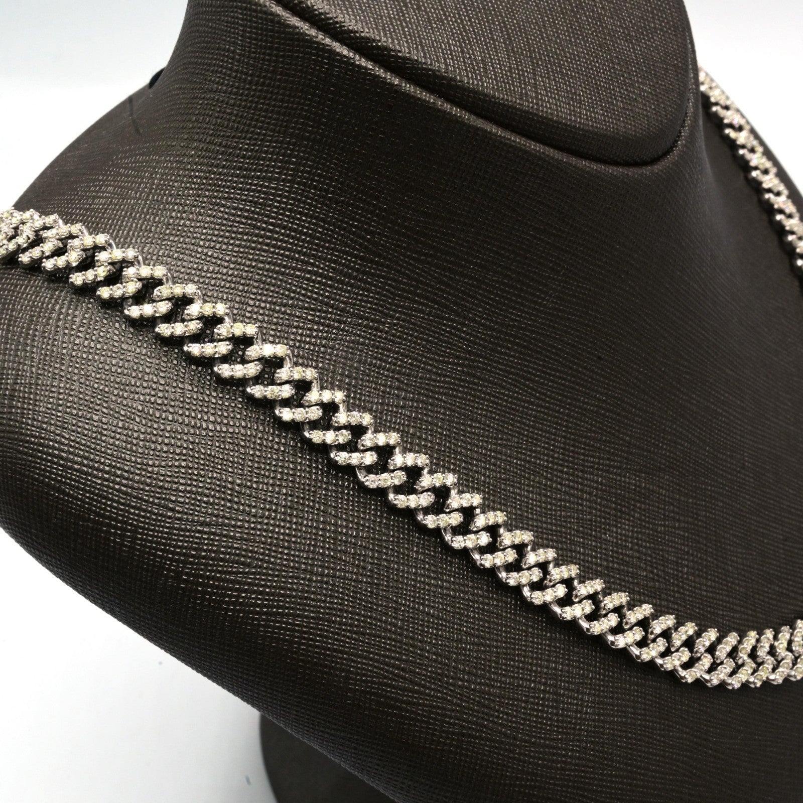 9MM 10k White Gold 18CTW Natural Diamond Cuban Chain 54.1g 22 Inches Necklace - Elite Jewelers - Necklaces & Chains