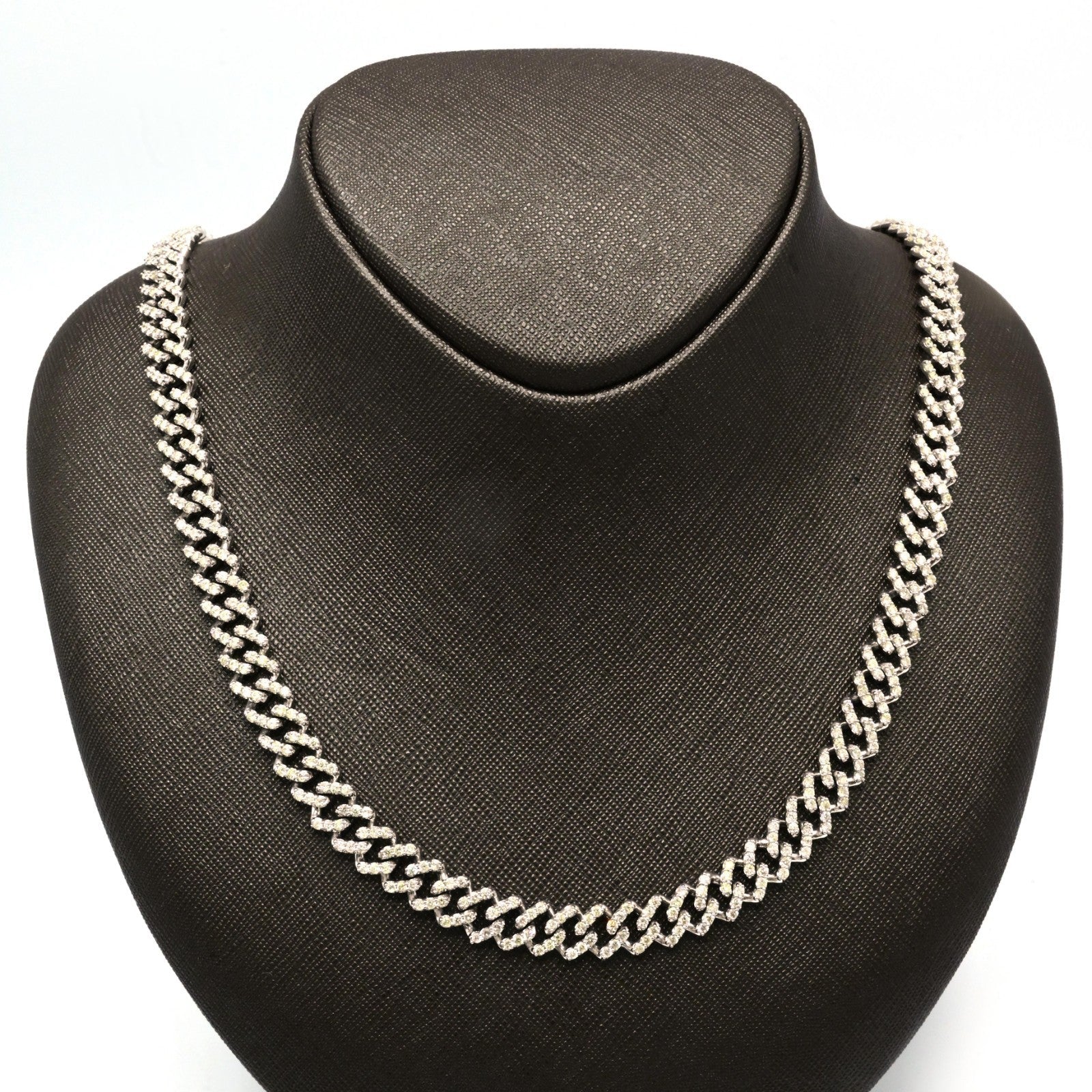 9MM 10k White Gold 18CTW Natural Diamond Cuban Chain 54.1g 22 Inches Necklace - Elite Jewelers - Necklaces & Chains