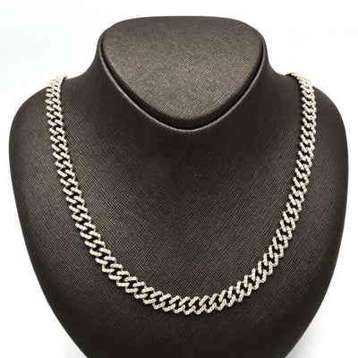 9MM 10k White Gold 18CTW Natural Diamond Cuban Chain 54.1g 22 Inches Necklace - Elite Jewelers - Necklaces & Chains