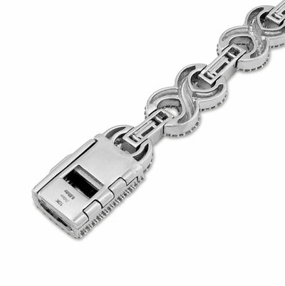 9MM 10k White Gold 32.9g 6.83CT Natural Round/Baguette Diamond Infinity Bracelet - Elite Jewelers - Bracelets