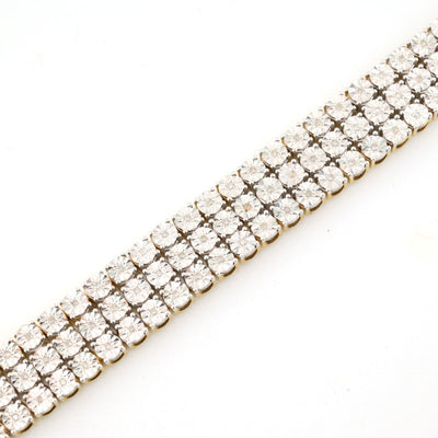 9MM 10k Yellow Gold 24gms 2CTW Natural Diamond Triple Row Tennis Bracelet 8 Inch - Elite Jewelers - Bracelets
