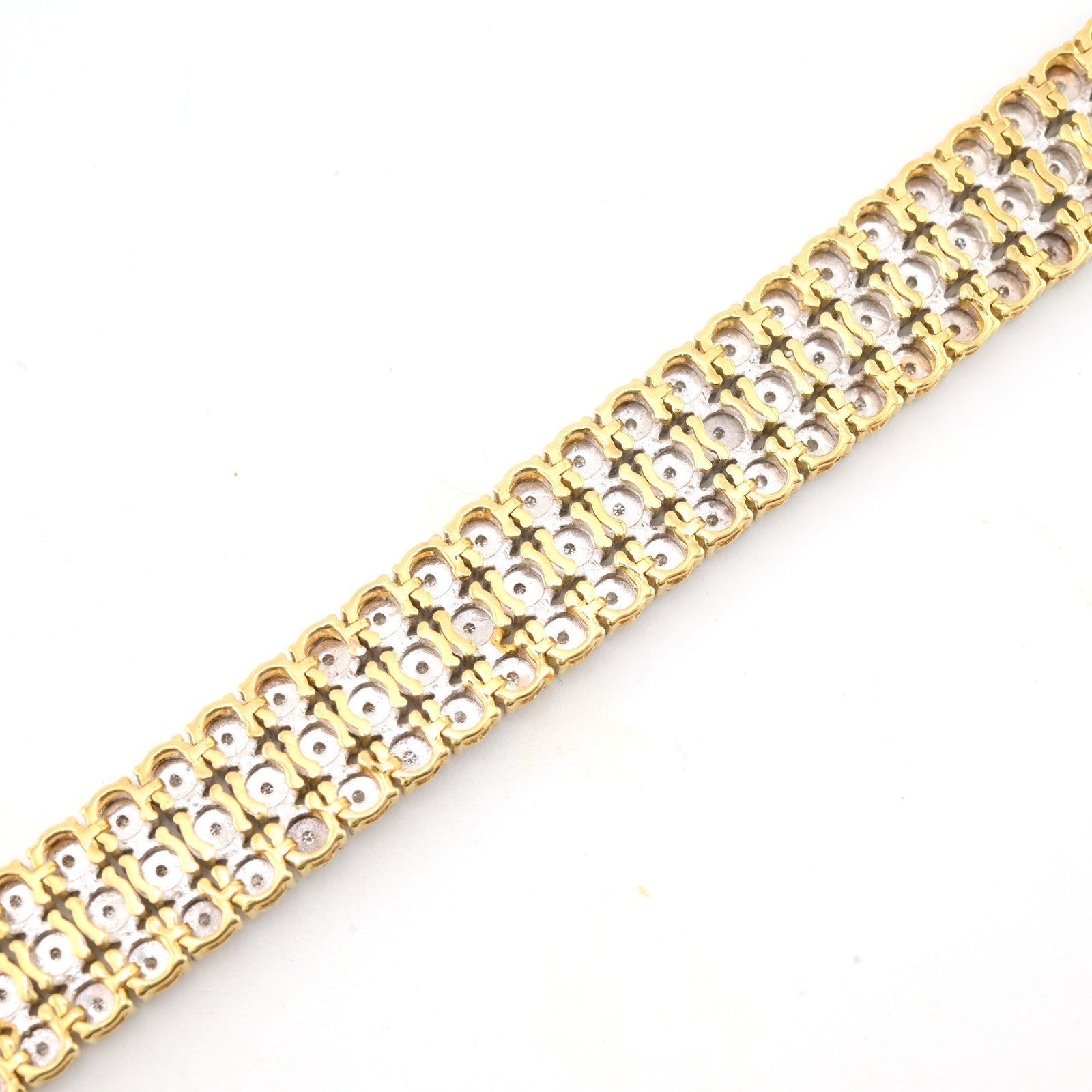 9MM 10k Yellow Gold 24gms 2CTW Natural Diamond Triple Row Tennis Bracelet 8 Inch - Elite Jewelers - Bracelets