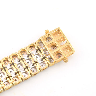 9MM 10k Yellow Gold 24gms 2CTW Natural Diamond Triple Row Tennis Bracelet 8 Inch - Elite Jewelers - Bracelets