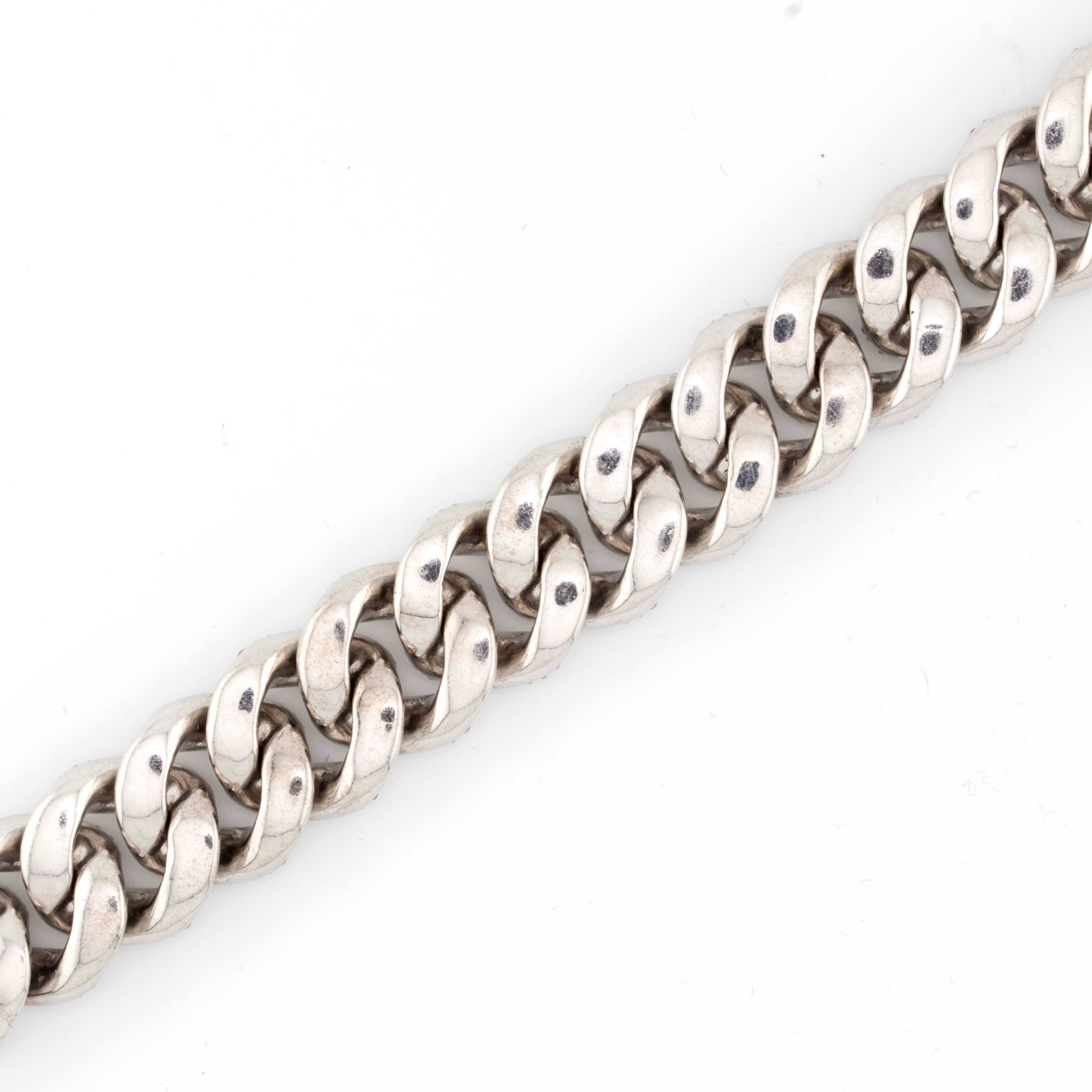 10k White Gold 3 Row Honeycomb Cuban 13.75CT Diamond Bracelet all Round Diamonds