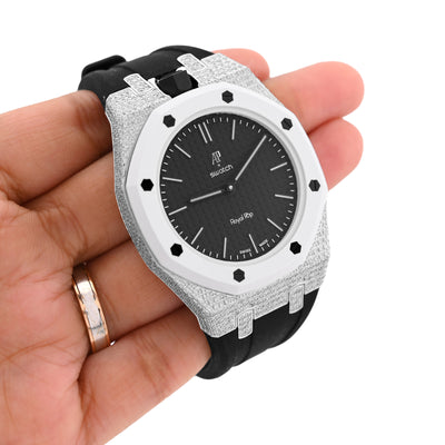 AP x Swatch Royal Pop Natural Diamond Band Black/White Watch Ocho Negro