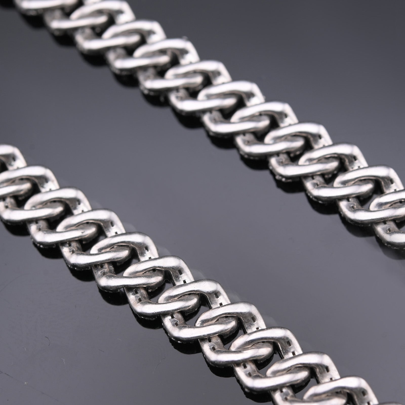 Sterling Silver 16CT lab Diamond Cuban Link Chain Necklace 10mm 22in