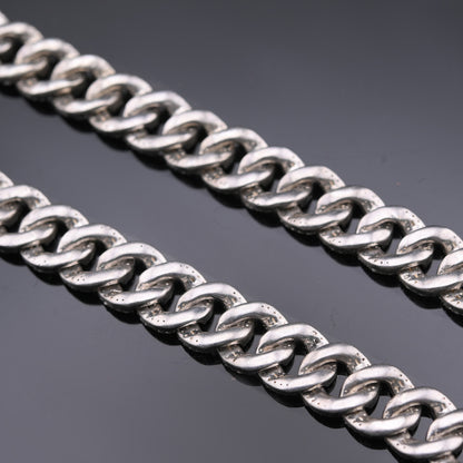 925 Silver 13CT Natural Diamond Cuban Chain 8MM 22"