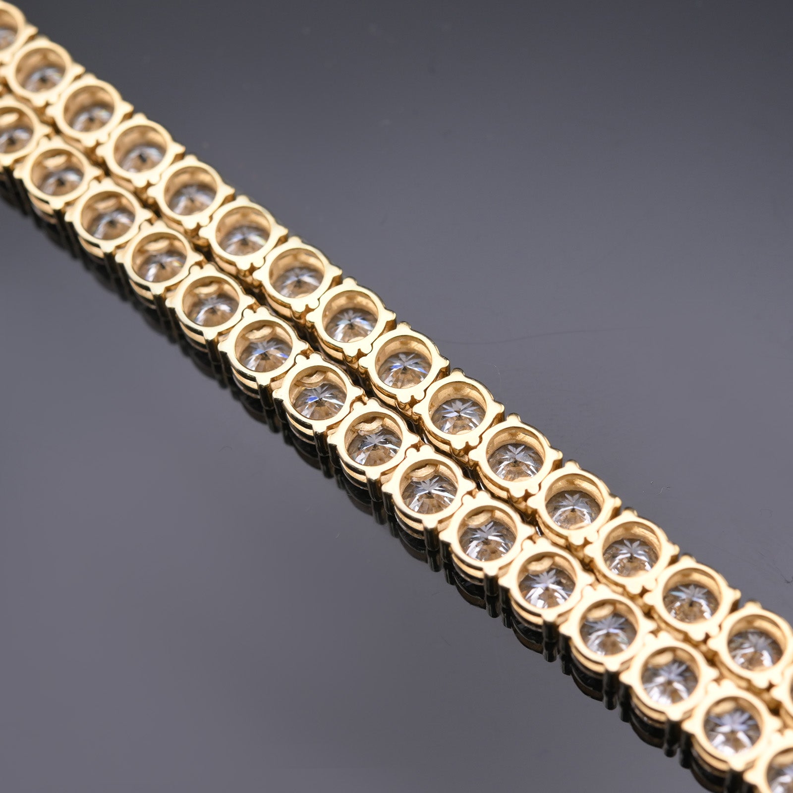 10k Yellow Gold 22" Lab Diamond Tennis Chain 50 PTR Necklace 53.52 CTW