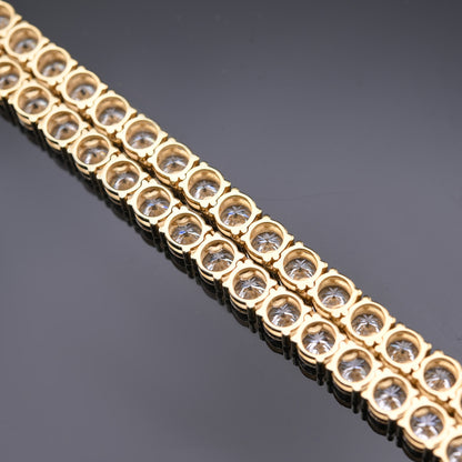 10k Yellow Gold 22" Lab Diamond Tennis Chain 50 PTR Necklace 53.52 CTW