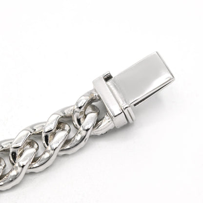 10K White Gold Full Cut Round Cut 4.8CT Natural Diamond Cuban 6.5MM Link Bracelet 7"