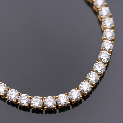 10KT Yellow Gold 17CTW Lab Created Diamond 22'' Tennis Chain 3MM