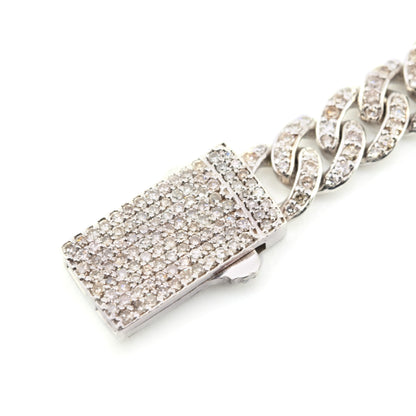 10K Yellow Gold 3.25 CTW Natural Diamond 6MM Cuban Heart Bracelet 7"