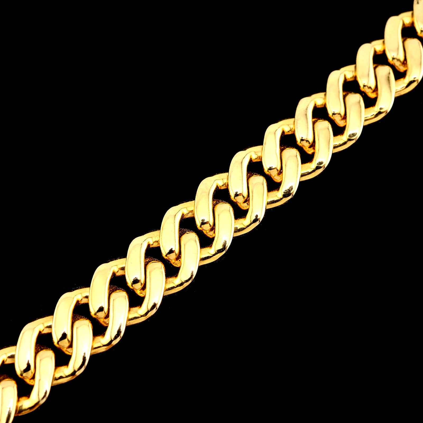 10K Yellow Gold 5.35CT Natural Diamond 10MM Cuban Bracelet 8"