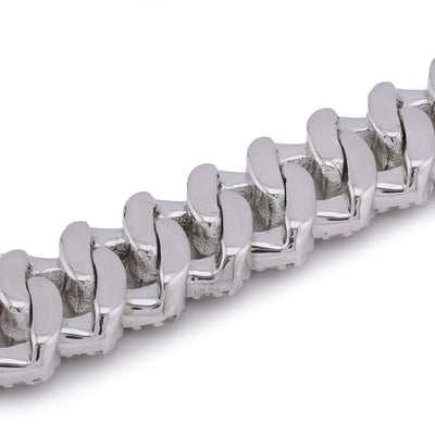 925 SS 5CT Natural Diamond 8MM Snake Cuban 8" Men Women Bracelet