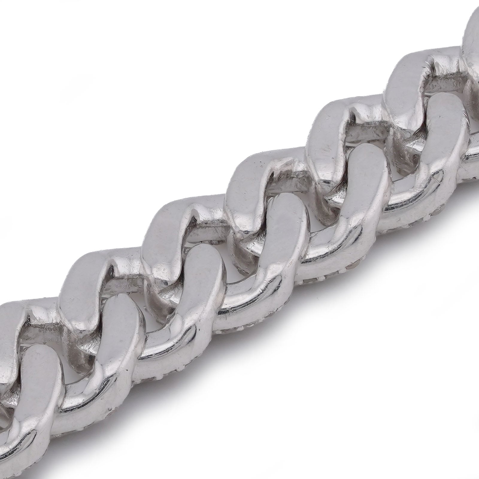 925 SS 2.625CT Natural Diamond Cuban Link 6MM 8" Men Women Bracelet