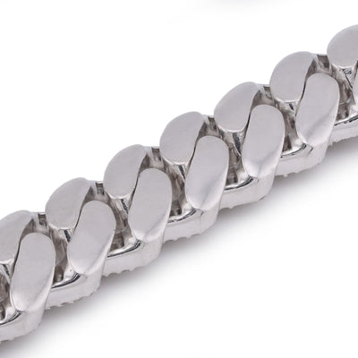 925 SS 6.25CT 10MM Baguette Natural Diamond Cuban Link 8" Men Bracelet