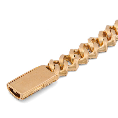 10K Yellow Gold 10MM Natural Diamond Prong Cuban Link 6.5CT Men 8" Bracelet