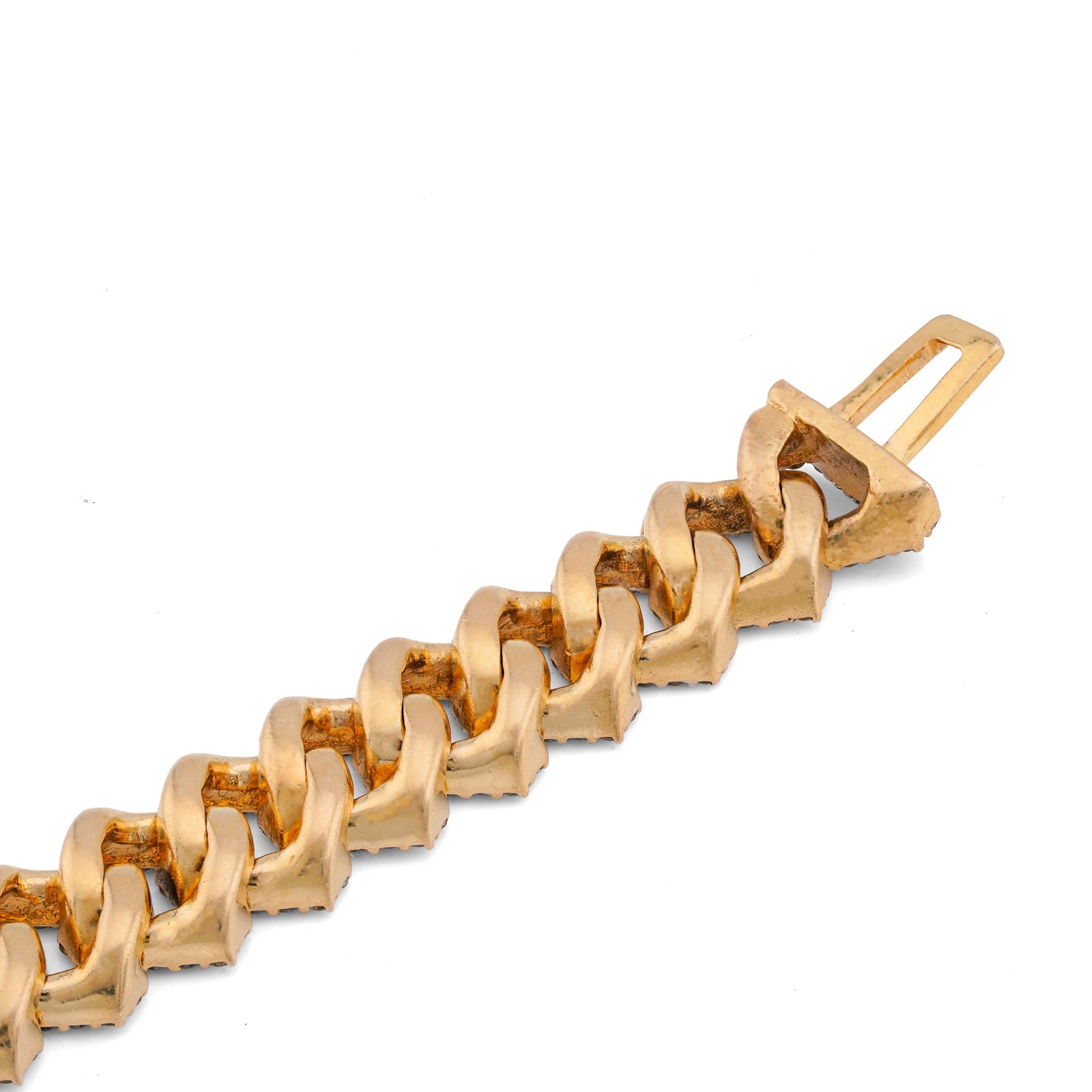 10K Yellow Gold 10MM Natural Diamond Prong Cuban Link 6.5CT Men 8" Bracelet