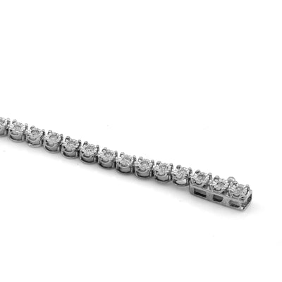 10K White/Rose Gold Illusion Natural Diamond Infinity Heart 0.9CT Women Bracelet 7"